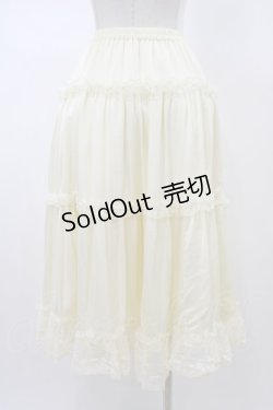 画像2: m petit by misako / サテンキリカエペチスカート M 生成り H-26-01-27-066-LO-SK-NS-ZH