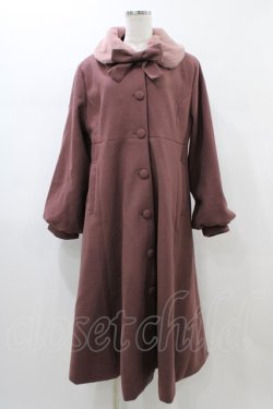 画像1: m petit by misako / AM*リボンコート 4L ダークピンク H-26-01-27-069-LO-CO-NS-ZH