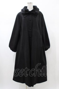 画像1: m petit by misako / AM*リボンコート 4L ブラック H-26-01-27-071-LO-CO-NS-ZH