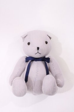 画像1: F i.n.t / オリジナルテディベア  オフ/ブルーストライプ H-26-01-27-1001-CA-ZA-NS-ZH