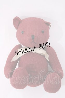 画像1: F i.n.t / オリジナルテディベア  レッド/グレーストライプ H-26-01-27-1011-CA-ZA-NS-ZH