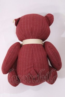 画像2: F i.n.t / オリジナルテディベア  レッド/グレーストライプ H-26-01-27-1011-CA-ZA-NS-ZH