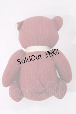 画像2: F i.n.t / オリジナルテディベア  レッド/グレーストライプ H-26-01-27-1011-CA-ZA-NS-ZH