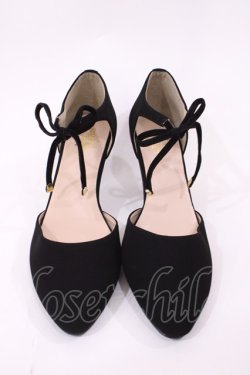 画像1: an another angelus / リボンセパレートパンプス L/24.5〜25cm BLACK H-26-01-27-1016-CA-SH-NS-ZH
