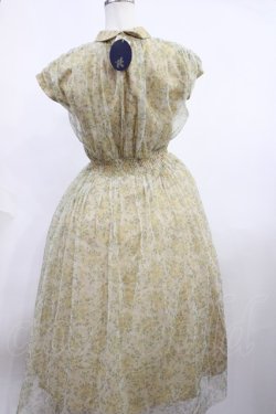 画像2: an another angelus / 50sローズプリントチュールギャザーワンピース Free L/YELLOW H-26-01-27-1021-CA-OP-NS-ZH