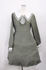 画像1: Amavel / タイ付きセーラーワンピース Free カーキ H-26-01-27-1024-CA-OP-NS-ZH (1)