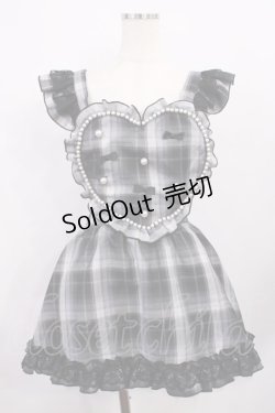 画像1: Princess Melody / チェックパールハートエプロンジャンスカ Free ブラック H-26-01-27-1026-EL-OP-NS-ZH