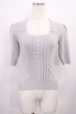 画像1: an another angelus / フロント釦スクエアネックニットプルオーバー Free BLUE GRAY H-26-01-27-1031-CA-TO-NS-ZH