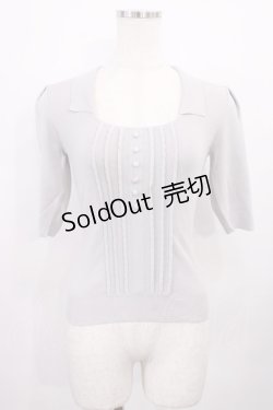 画像1: an another angelus / フロント釦スクエアネックニットプルオーバー Free BLUE GRAY H-26-01-27-1031-CA-TO-NS-ZH