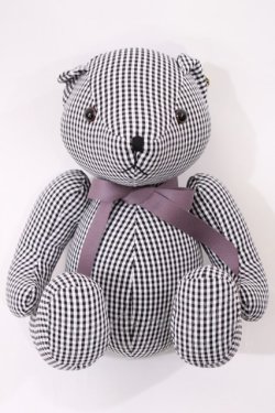 画像1: F i.n.t / オリジナルテディベア  オフ/ブラックギンガム H-26-01-27-1004-CA-ZA-NS-ZH