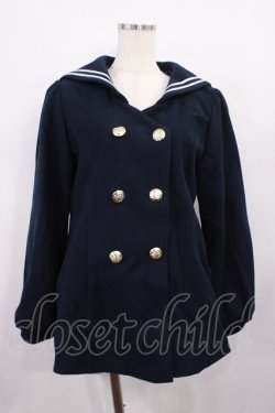 画像1: axes femme POETIQUE / セーラーショートコート M ネイビー H-26-01-27-1038-AX-CO-NS-ZH