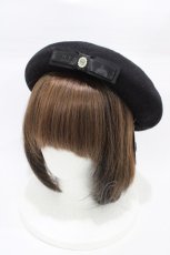 画像1: m petit by misako / NINA`SAMカメオベレー  ブラック H-26-01-27-017-LO-AC-NS-ZH (1)