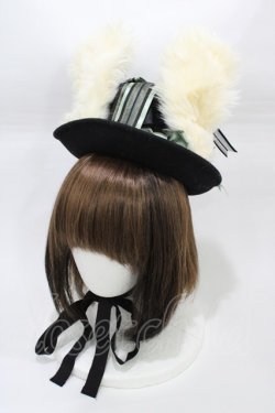 画像1: ALICE and the PIRATES / サーカスミニシルクハット  ブラック/グリーン H-26-01-27-002-PA-AC-NS-ZH