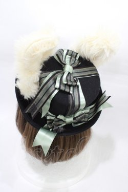 画像2: ALICE and the PIRATES / サーカスミニシルクハット  ブラック/グリーン H-26-01-27-002-PA-AC-NS-ZH