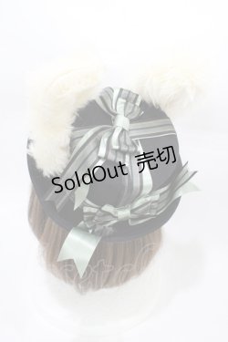 画像2: ALICE and the PIRATES / サーカスミニシルクハット  ブラック/グリーン H-26-01-27-002-PA-AC-NS-ZH