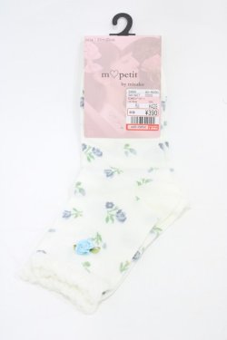 画像1: m petit by misako / ECAMCSバラモチーフ  オフ/ブルー H-26-01-27-027-LO-ZA-NS-ZH