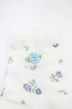 画像2: m petit by misako / ECAMCSバラモチーフ  オフ/ブルー H-26-01-27-027-LO-ZA-NS-ZH