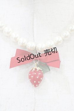 画像1: LIZ LISA / いちごリボンネックレス  レッド H-26-01-27-035-LO-AC-NS-ZH