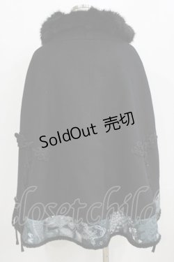 画像3: Qutie Frash / ファーカラーポンチョコート  黒 H-26-01-28-024-QU-JA-KB-ZH