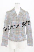 Emily Temple cute / タータンチェックジャケット  ブルー H-26-01-28-025-ET-JA-KB-ZH