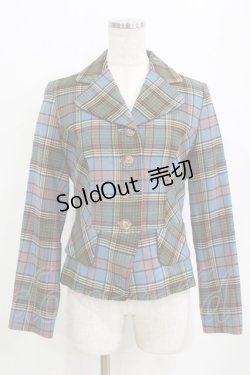 画像1: Emily Temple cute / タータンチェックジャケット  ブルー H-26-01-28-025-ET-JA-KB-ZH