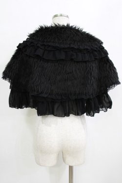 画像3: MARBLE / ファーフリルボリュームケープ  黒 H-26-01-28-028-GO-JA-AK-ZH