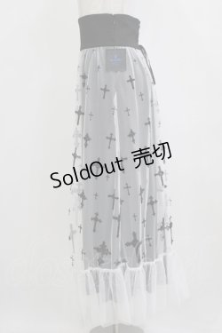 画像2: Moi-meme-Moitie / 十字架フロッキーハイウエストスカート 9 ホワイト×ブラック H-26-01-28-029-MO-SK-KB-ZH