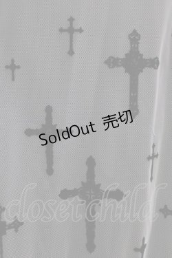 画像4: Moi-meme-Moitie / 十字架フロッキーハイウエストスカート 9 ホワイト×ブラック H-26-01-28-029-MO-SK-KB-ZH