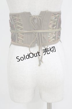 画像3: Ozz oneste / 椿刺繍コルセット  カーキ H-26-01-28-031-OO-ZA-KB-ZH