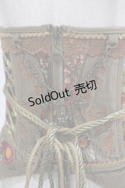 画像4: Ozz oneste / 椿刺繍コルセット  カーキ H-26-01-28-031-OO-ZA-KB-ZH