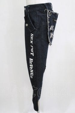 画像2: SEX POT ReVeNGe / ダメージフラップ付デニム  ブルー H-26-01-28-033-SP-PA-KB-ZH