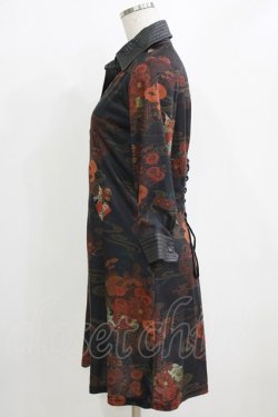 画像2: Qutie Frash / 和柄オーバーブラウス  ブラック H-26-01-28-034-QU-BL-KB-ZH