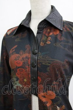 画像4: Qutie Frash / 和柄オーバーブラウス  ブラック H-26-01-28-034-QU-BL-KB-ZH