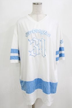 画像1: KRY CLOTHING / 「ICE」 オーバーサイズトップス  ホワイト×ブルー H-26-01-28-038-EL-TO-KB-ZH