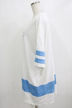 画像2: KRY CLOTHING / 「ICE」 オーバーサイズトップス  ホワイト×ブルー H-26-01-28-038-EL-TO-KB-ZH