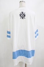 画像3: KRY CLOTHING / 「ICE」 オーバーサイズトップス  ホワイト×ブルー H-26-01-28-038-EL-TO-KB-ZH (3)