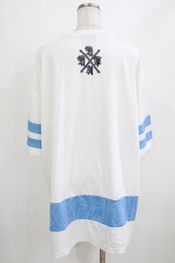 画像3: KRY CLOTHING / 「ICE」 オーバーサイズトップス  ホワイト×ブルー H-26-01-28-038-EL-TO-KB-ZH