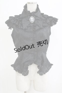 画像1: MARBLE / 別タイ付きヴィクトリアンフリルブラウス  黒 H-26-01-28-040-GO-BL-AK-ZH