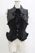 MARBLE / フリルタイ付きコルセット風ブラウス  黒 H-26-01-28-041-GO-BL-AK-ZH