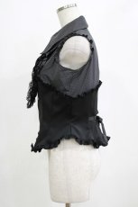 画像2: MARBLE / フリルタイ付きコルセット風ブラウス  黒 H-26-01-28-041-GO-BL-AK-ZH (2)