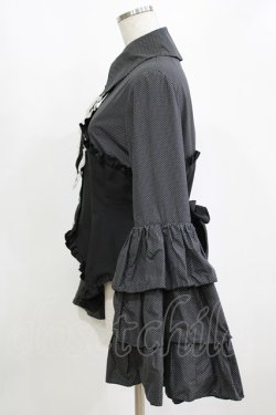 画像2: MARBLE / レースネクタイ付コルセット風姫袖ブラウス  黒 H-26-01-28-042-GO-BL-AK-ZH