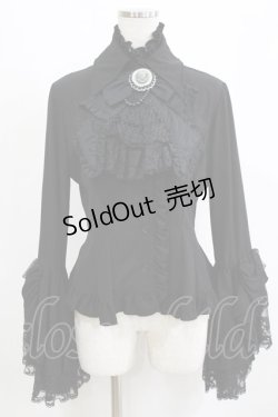 画像1: MARBLE / デコラティブタイ付き姫袖ブラウス  黒 H-26-01-28-043-GO-BL-AK-ZH