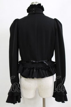画像3: MARBLE / カメオ付きリボンタイフリルブラウス  黒 H-26-01-28-045-GO-BL-AK-ZH