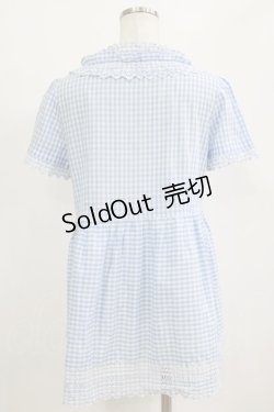 画像3: Jane Marple / ギンガムチュニックブラウス  サックス H-26-01-28-046-JM-TO-KB-ZH
