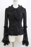 ATELIER PIERROT / 丸襟姫袖ブラウス  ブラック H-26-01-28-047-EL-BL-KB-ZH