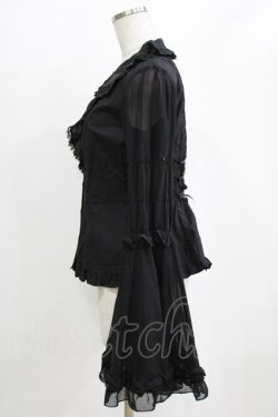 画像2: ATELIER PIERROT / 丸襟姫袖ブラウス  ブラック H-26-01-28-047-EL-BL-KB-ZH