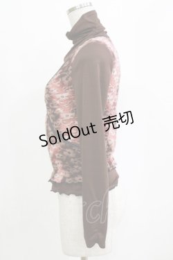 画像2: Ozz On / レイヤード風切替ハイネックトップス  ブラウン H-26-01-28-051-OO-TO-KB-ZH