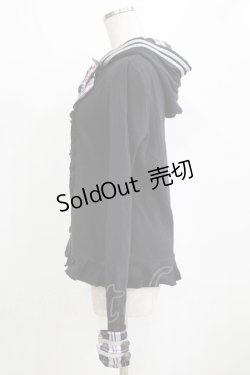 画像2: PUTUMAYO / リボンブローチ付フードカーディガン  黒×ピンク H-26-01-28-052-PT-TO-KB-ZH