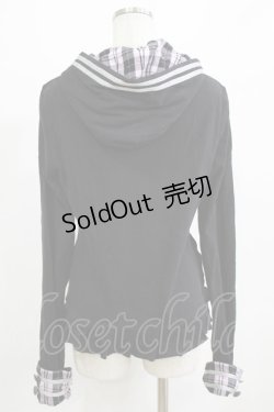 画像3: PUTUMAYO / リボンブローチ付フードカーディガン  黒×ピンク H-26-01-28-052-PT-TO-KB-ZH