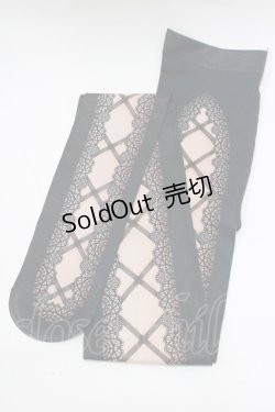 画像1: abilletage / corset tights【Lace up】  ブラック H-26-01-28-070-GO-ZA-KB-ZH